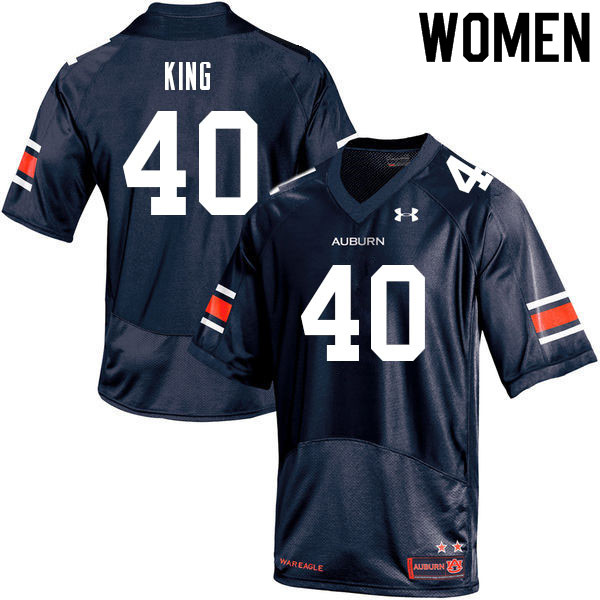 Auburn Tigers Women's Landen King #40 Navy Under Armour Stitched College 2021 NCAA Authentic Football Jersey GSC5874GT